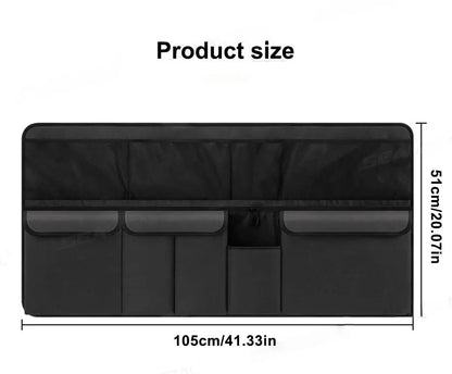 9 - Pocket Car Organizer Seat Back Hanging Storage Bag Wear - Resistant Oxford Colth SUV/MPV Trunk Organizer with Zipper - Checkouts USA