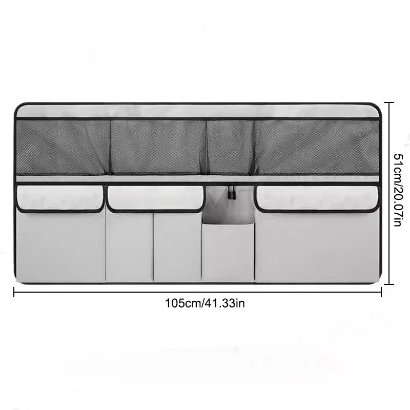 9 - Pocket Car Organizer Seat Back Hanging Storage Bag Wear - Resistant Oxford Colth SUV/MPV Trunk Organizer with Zipper - Checkouts USA