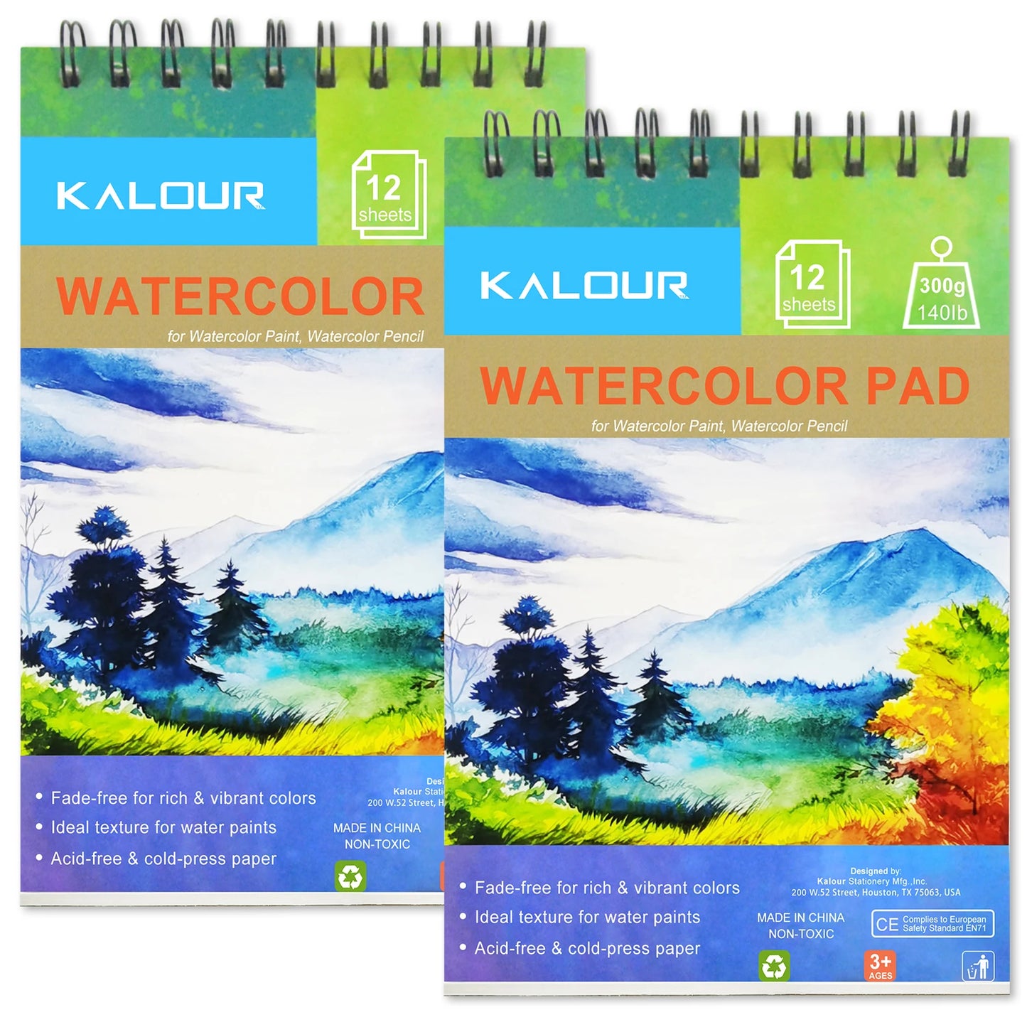 2 pcs/30 Sheet Thickened Spiral Sketchbook - Premium Quality Paper for Vibrant Colors & Smooth Drawing - For Art Students