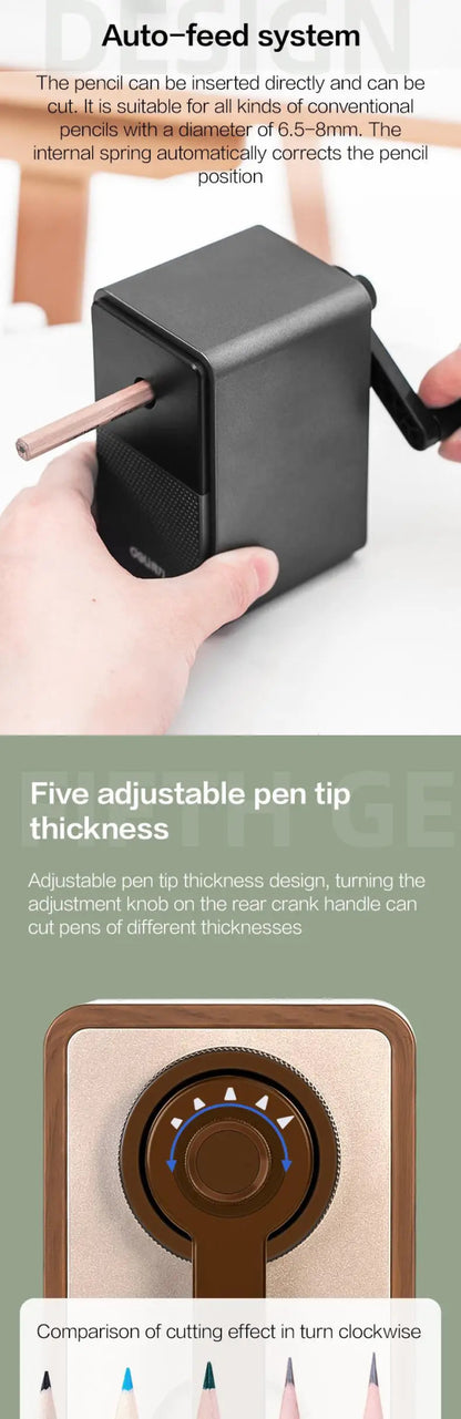 Adjustable Pencil Sharpener with Long Lasting Blade Hand Crank Table Sharpeners Machine Stationery - Checkouts USA