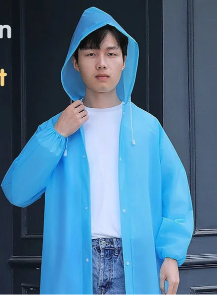 Adult Long Raincoats EVA Impermeable Waterproof Rain Coat Men Women Travel Hooded Beam Port Rain Poncho For Fishing Camping - Checkouts UK