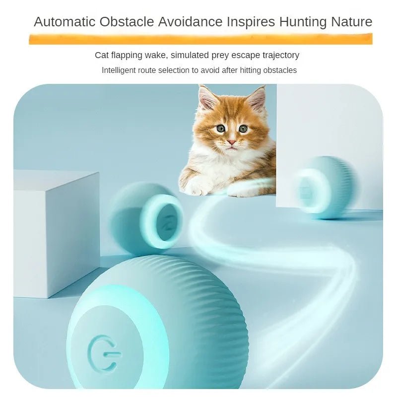 Automatic Moving Cats Toy Interactive Ball Rechargeable Rolling Electric Ball Home Pet Accessories Things for Supplies - Checkouts UK