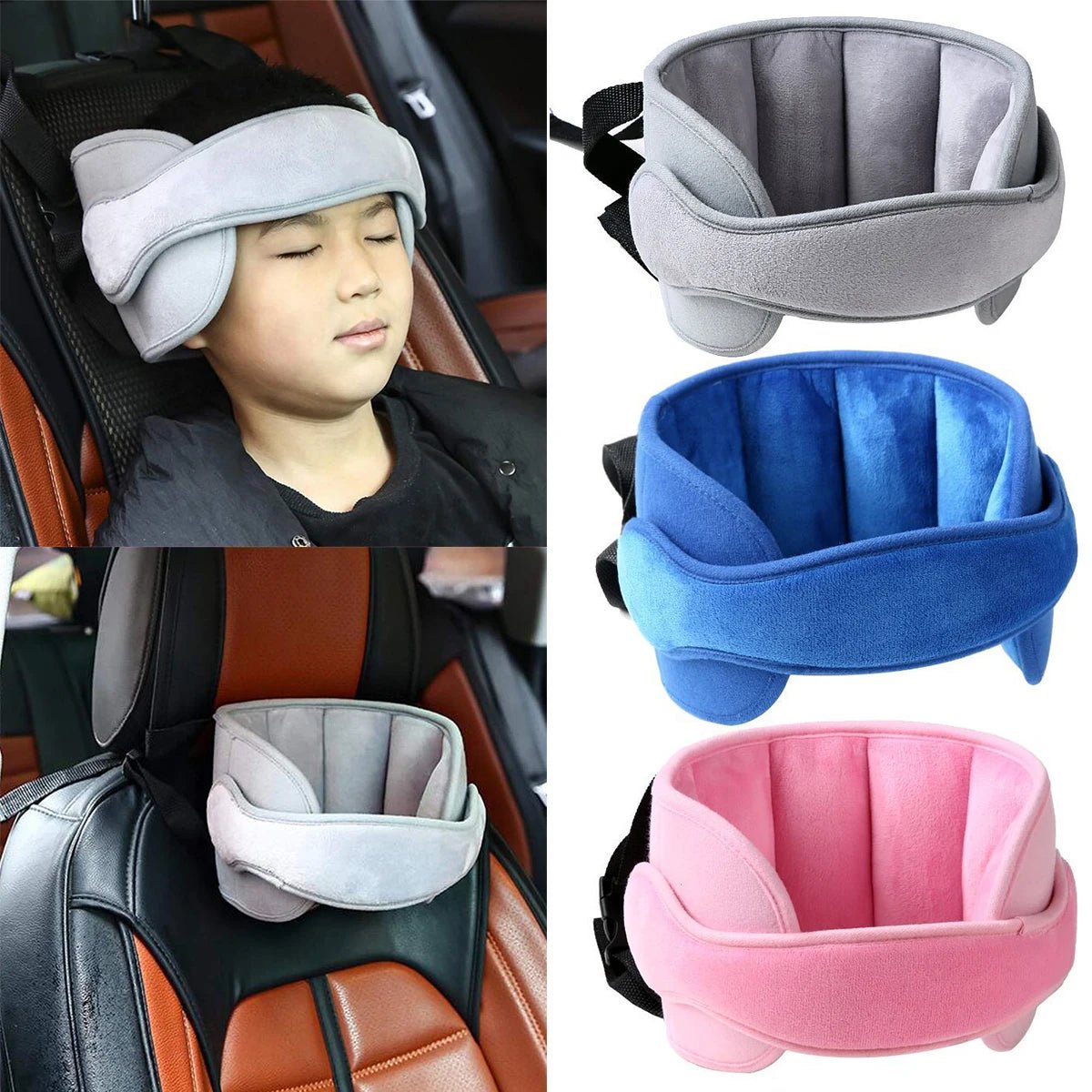 Baby Car Seat Head Support Children Fastening Belt Adjustable Boy Girl Sleep Positioner Baby Saftey Pillows Headrest for Travel - Checkouts UK