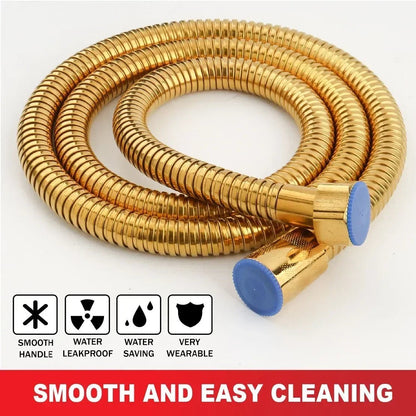 BATHROOM FAUCET HOSE SHOWER HEAD HOSE TOOLS 1.5M GOLD BIDET STAINLESS STEEL FLEXIBLE HOSE - Checkouts USA