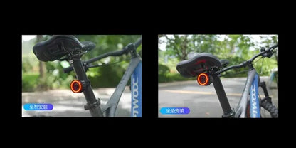 Bicycle Rear Light USB Charging High Visibility Multifunction Flashing With Brake Sensor Tail Light MTB Road Bike Lamps - Checkouts UK