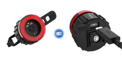 Bicycle Rear Light USB Charging High Visibility Multifunction Flashing With Brake Sensor Tail Light MTB Road Bike Lamps - Checkouts UK