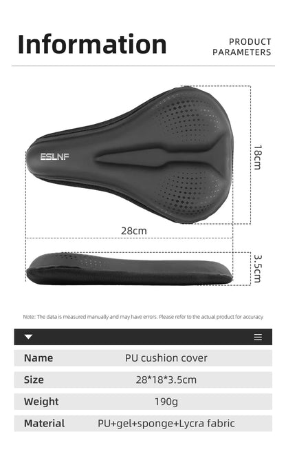 Bicycle Seat Cover - Soft Padding for Road Bikes, Gel Shock Absorption, Thickened & Comfortable, Suitable for Mountain Bik - Checkouts USA