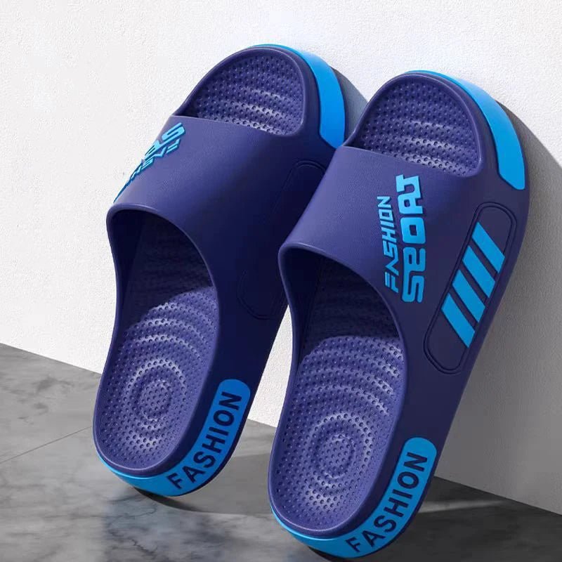 Big Size 48 - 49 Men Slippers Summer Flat Sole Home Slippers For Women Man Open Toe Trend Slides Couple Light Beach Shoes Sandals - Checkouts UK