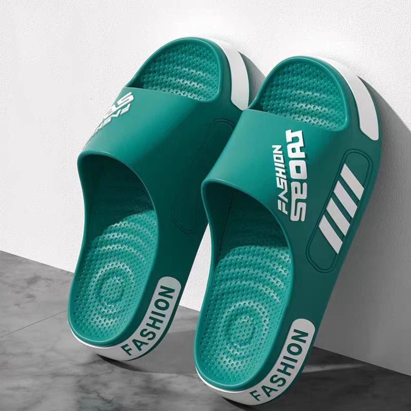 Big Size 48 - 49 Men Slippers Summer Flat Sole Home Slippers For Women Man Open Toe Trend Slides Couple Light Beach Shoes Sandals - Checkouts UK