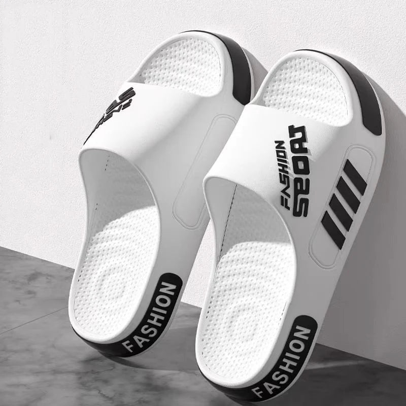 Big Size 48 - 49 Men Slippers Summer Flat Sole Home Slippers For Women Man Open Toe Trend Slides Couple Light Beach Shoes Sandals - Checkouts UK