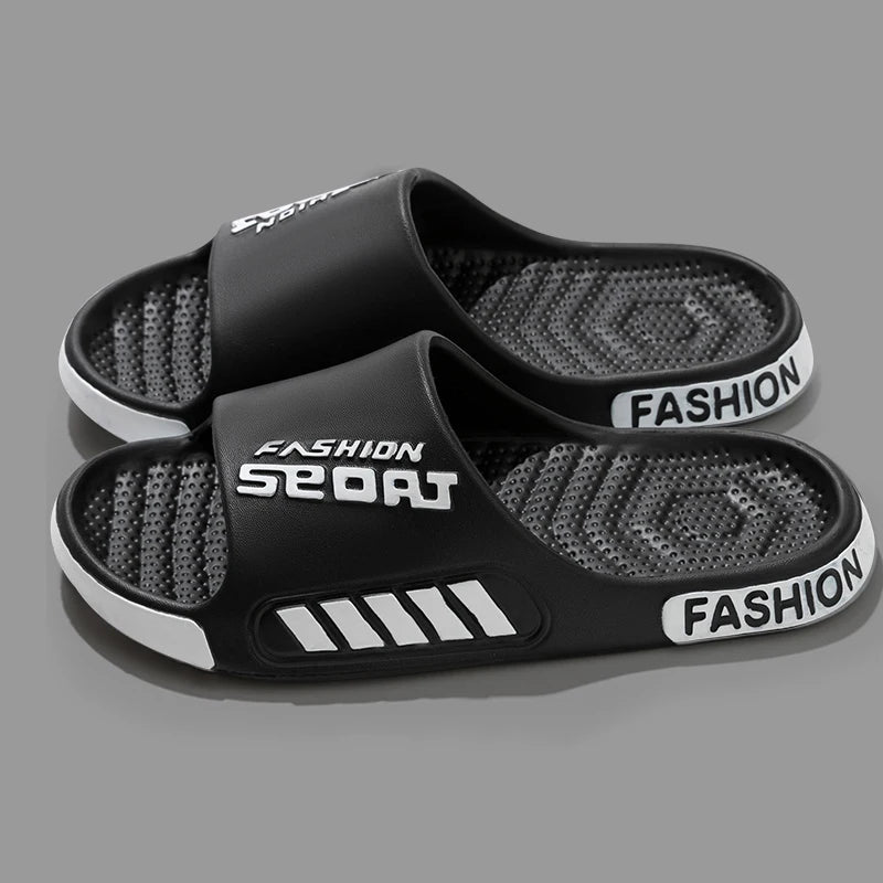 Big Size 48 - 49 Men Slippers Summer Flat Sole Home Slippers For Women Man Open Toe Trend Slides Couple Light Beach Shoes Sandals - Checkouts UK