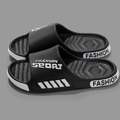 Big Size 48 - 49 Men Slippers Summer Flat Sole Home Slippers For Women Man Open Toe Trend Slides Couple Light Beach Shoes Sandals - Checkouts UK