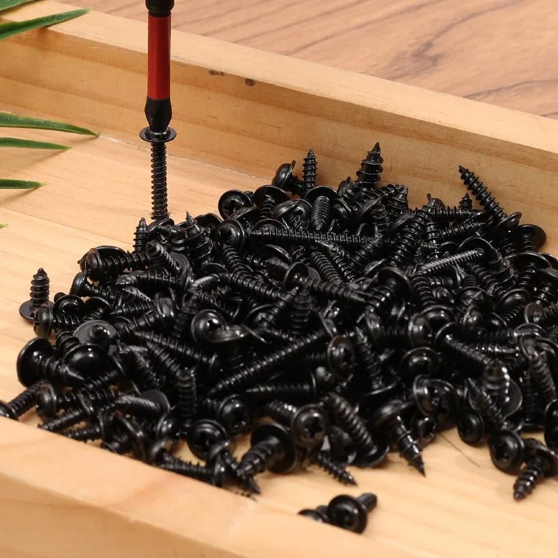 Black Self - Tapping Screw Cross Drill Woodworking Installation Fasteners Screws Household Hardware Repair Tools Assortment Kits - Checkouts USA