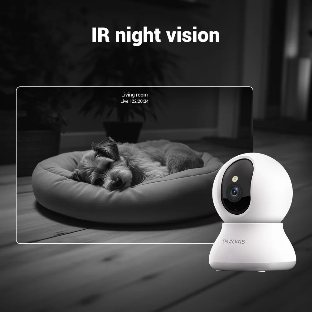 blurams Pet Camera 2K, 360° Indoor Security Camera, Dog Camera with Phone App, PTZ Cameras for Home Security Indoor, 2 - Way Audio - Furbury
