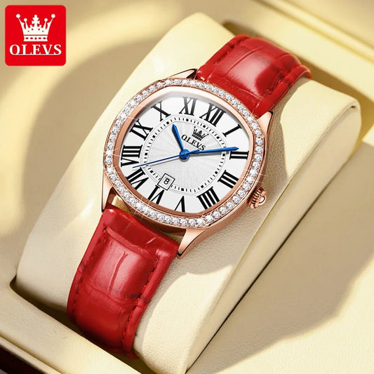 Brand watch diamond - encrusted outer ring single calendar ladies quartz watch waterproof watch 5511 - Checkouts USA