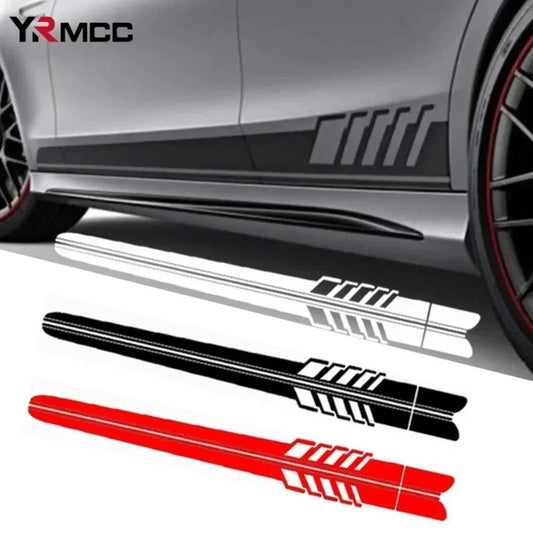Car Side Stickers Racing Stripes Vehicle Universal Race Stripes Door Decals Skirt Vinyl Film Exterior Stickers for Accessories - Checkouts USA