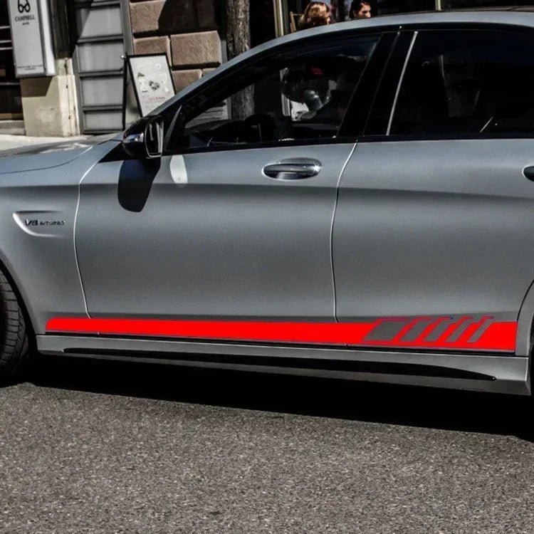 Car Side Stickers Racing Stripes Vehicle Universal Race Stripes Door Decals Skirt Vinyl Film Exterior Stickers for Accessories - Checkouts USA