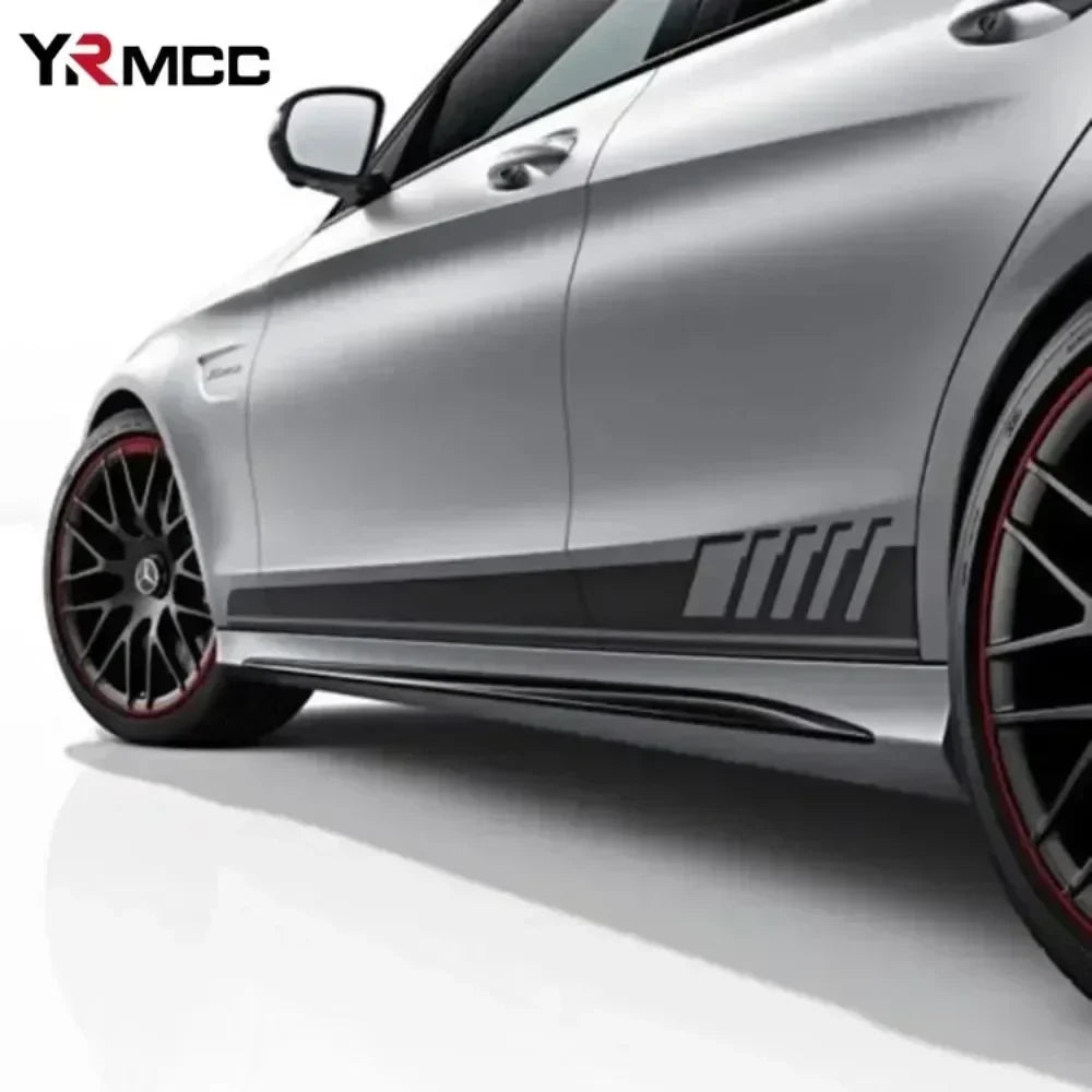 Car Side Stickers Racing Stripes Vehicle Universal Race Stripes Door Decals Skirt Vinyl Film Exterior Stickers for Accessories - Checkouts USA