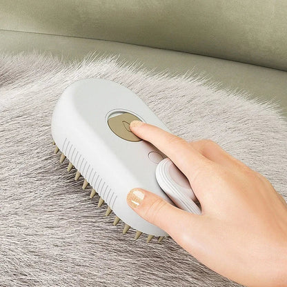 Cat Dog Pet Spray Massage Brush 3 in 1 One Button Steam Spray Folding Rotatable Floating Hair Bath Hair Removal Brush Comb - Checkouts UK