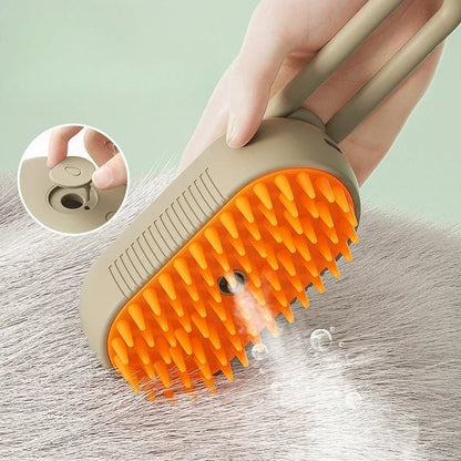 Cat Dog Pet Spray Massage Brush 3 in 1 One Button Steam Spray Folding Rotatable Floating Hair Bath Hair Removal Brush Comb - Checkouts UK