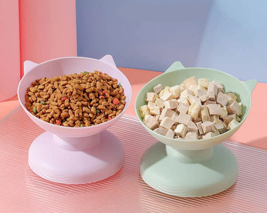 Cat pet feeding and drinking bowl, dog bowl, cat bowl, high footed slanted mouth bowl, pet supplies - Furbury