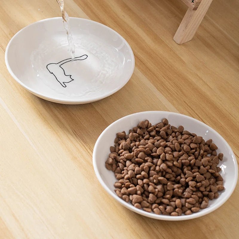 Cat Plates With Silicone Anti Slip Pad Pet Cat Snack Bowl Cute Kitten Food Bowl Pet Kitten Water Bowl Pet Supplies - Checkouts UK