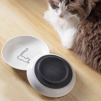 Cat Plates With Silicone Anti Slip Pad Pet Cat Snack Bowl Cute Kitten Food Bowl Pet Kitten Water Bowl Pet Supplies - Checkouts UK