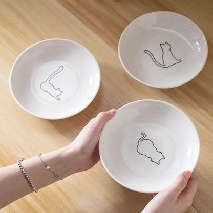 Cat Plates With Silicone Anti Slip Pad Pet Cat Snack Bowl Cute Kitten Food Bowl Pet Kitten Water Bowl Pet Supplies - Checkouts UK