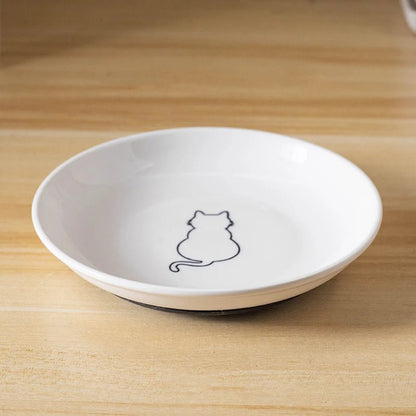 Cat Plates With Silicone Anti Slip Pad Pet Cat Snack Bowl Cute Kitten Food Bowl Pet Kitten Water Bowl Pet Supplies - Checkouts UK