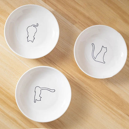 Cat Plates With Silicone Anti Slip Pad Pet Cat Snack Bowl Cute Kitten Food Bowl Pet Kitten Water Bowl Pet Supplies - Checkouts UK