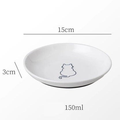Cat Plates With Silicone Anti Slip Pad Pet Cat Snack Bowl Cute Kitten Food Bowl Pet Kitten Water Bowl Pet Supplies - Checkouts UK