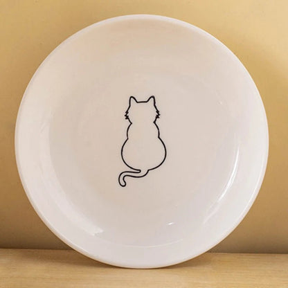 Cat Plates With Silicone Anti Slip Pad Pet Cat Snack Bowl Cute Kitten Food Bowl Pet Kitten Water Bowl Pet Supplies - Checkouts UK