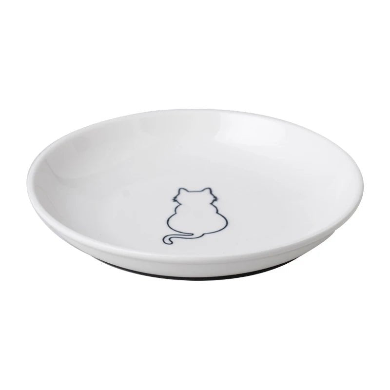 Cat Plates With Silicone Anti Slip Pad Pet Cat Snack Bowl Cute Kitten Food Bowl Pet Kitten Water Bowl Pet Supplies - Checkouts UK