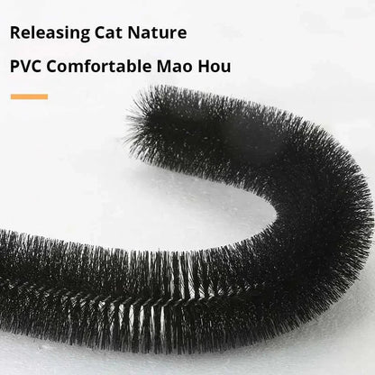 Cat Toy Arch Self Groome Pamper Feline with A Massage Grooming Rubbing Brush with Scratching Pad Toy for Cats Interactive Toys - Furbury