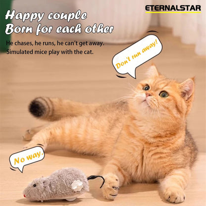 Cat Toys Clockwork Simulation Mouse No Batteries Durable Indoor Cat Hi - Lo Relieve Boredom Interactive Plush Toys Pet Toys - Checkouts UK