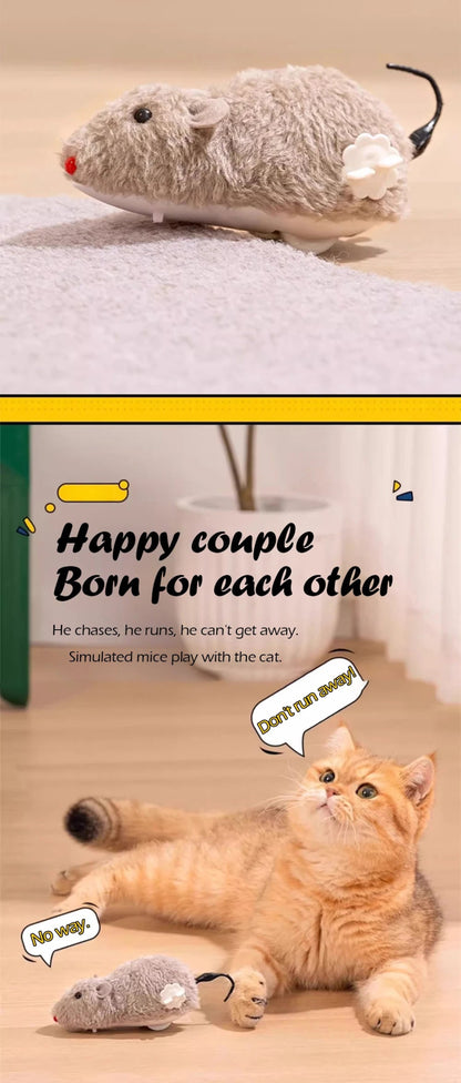 Cat Toys Clockwork Simulation Mouse No Batteries Durable Indoor Cat Hi - Lo Relieve Boredom Interactive Plush Toys Pet Toys - Checkouts UK