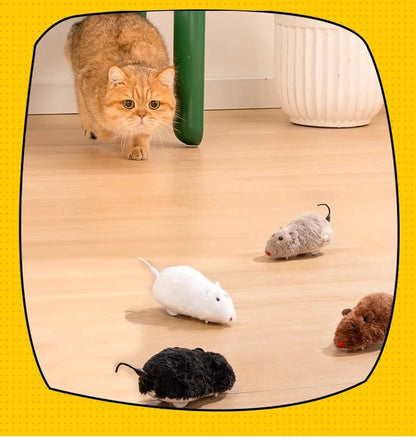 Cat Toys Clockwork Simulation Mouse No Batteries Durable Indoor Cat Hi - Lo Relieve Boredom Interactive Plush Toys Pet Toys - Checkouts UK