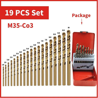 Cobalt High Speed Steel Twist Drill Bit M35 Tool Set for Metal and Stainless Steel Drilling Accessories - Checkouts USA