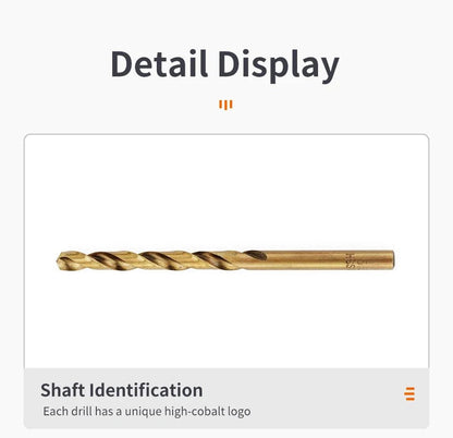Cobalt High Speed Steel Twist Drill Bit M35 Tool Set for Metal and Stainless Steel Drilling Accessories - Checkouts USA
