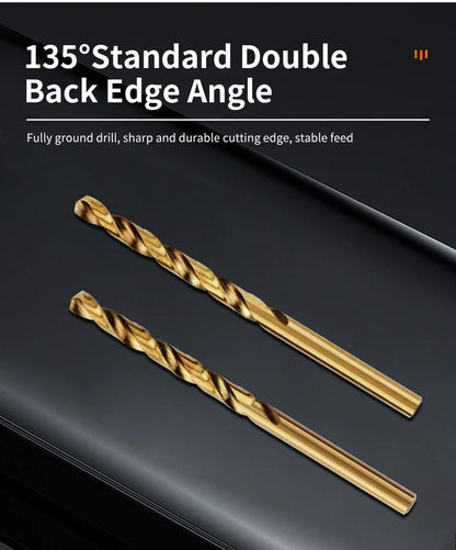 Cobalt High Speed Steel Twist Drill Bit M35 Tool Set for Metal and Stainless Steel Drilling Accessories - Checkouts USA