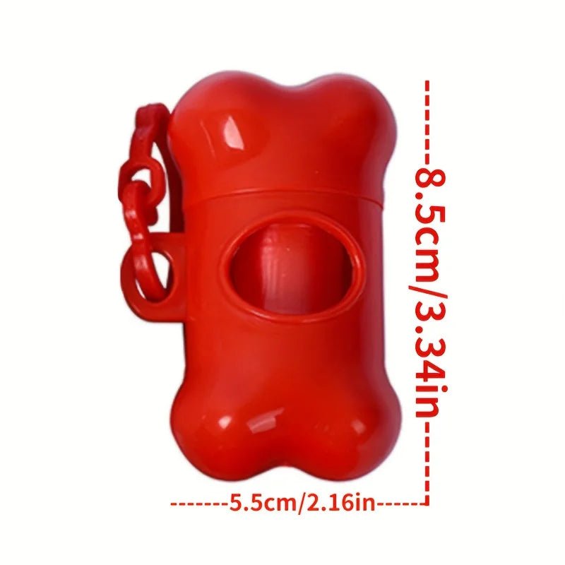 Colorful Bone - Shaped Dog Poop Bag Dispensers With 1 Disposable Bags, Portable Pet Waste Holder, For Outdoor Walks And Training - Furbury