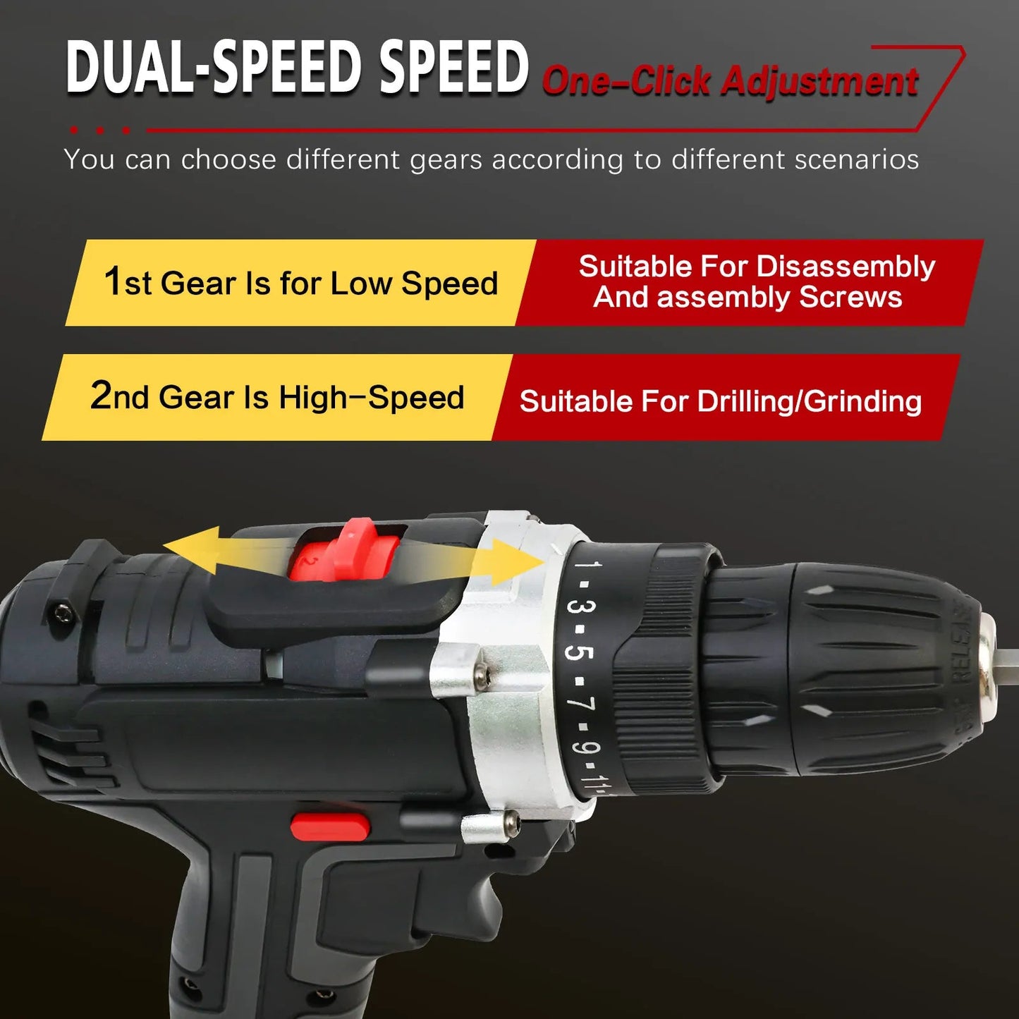 Cordless Drill Impact Driver 21V with 2 Batteries Lithium - Ion and Charger for Drilling Screw Tightening/Loosening Power Tool - Checkouts USA