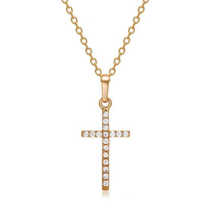 Cross Pendant Rhinestone Inlay Adjustable Necklaces Women Solid Color Solid Color Summer Pendant Necklace Jewellery Women - Checkouts USA