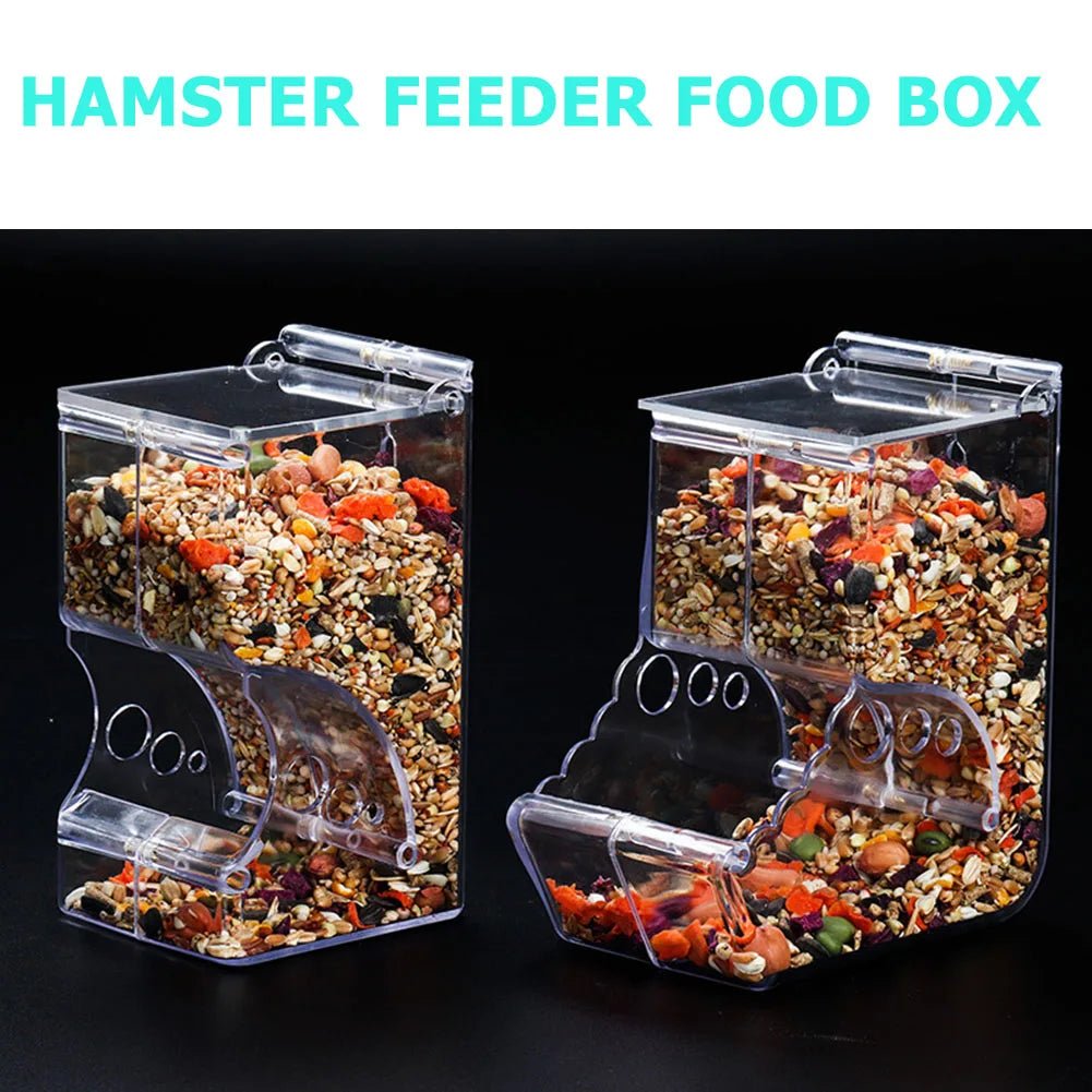 Cute Hamster Samll Animal Automatic Pet Food Feeder Transparent Safe Food Bowl - Furbury