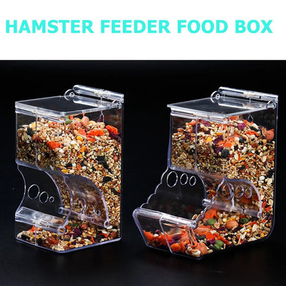 Cute Hamster Samll Animal Automatic Pet Food Feeder Transparent Safe Food Bowl - Furbury