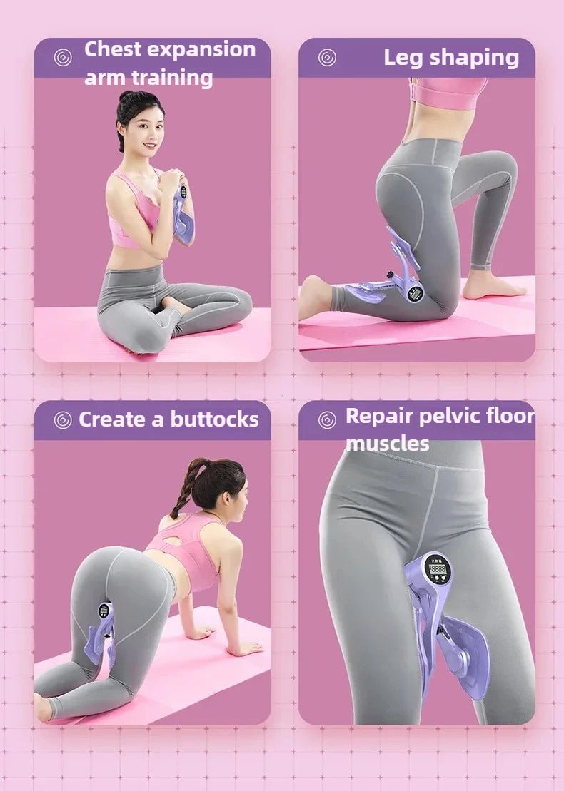 Digital Counter Hip Trainer Leg Trainers Pelvic Floor Muscle Strength Adjustable Leg Exerciser Inner Thigh Fitness Equipment - Checkouts USA