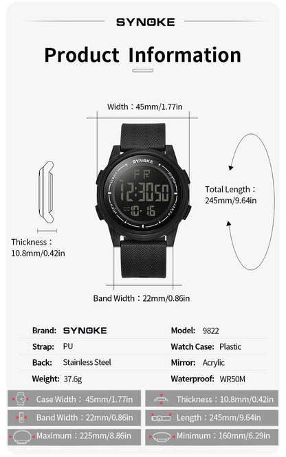 Digital Watch Waterproof with Stopwatch Alarm Ultra - Thin Super Wide - Angle Display Digital Wrist Watches For Men Women - Checkouts USA