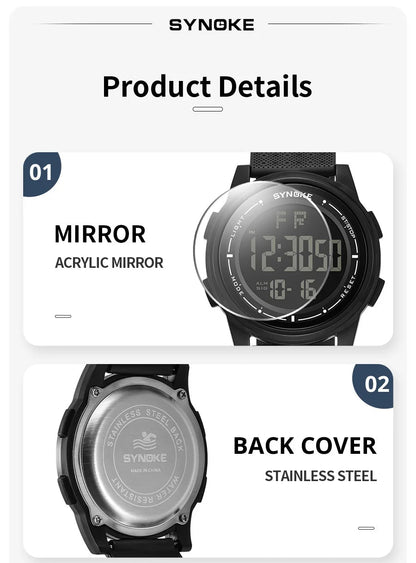 Digital Watch Waterproof with Stopwatch Alarm Ultra - Thin Super Wide - Angle Display Digital Wrist Watches For Men Women - Checkouts USA