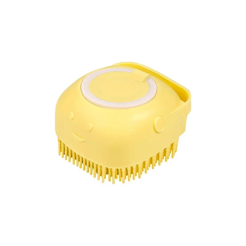 Dog Bathing Brush Pet Massage Brush Shampoo Dispenser Soft Silicone Brush Rubber Bristle for Dogs and Cats Shower Grooming Tool - Checkouts UK