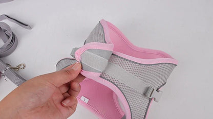 Dog Harness Leash Set for Small Dogs Adjustable Puppy Cat Harness Vest French Bulldog Chihuahua Pug Outdoor Walking Lead Leash - Furbury